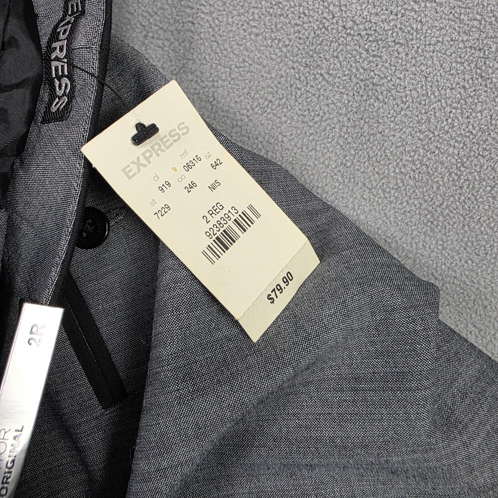 Express Dress Pants Women 2 Regular Gray Flare Leg Low Rise Editor Original - Picture 8 of 12